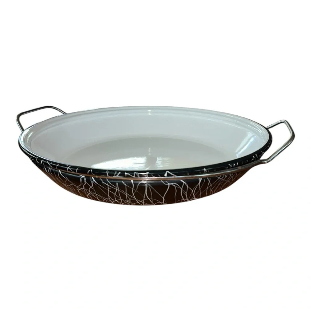 VINTAGE SERENDIPITY COOKER DRIZZLE ENAMEL STEEL PAELLA WOK STEAMER COOKWARE